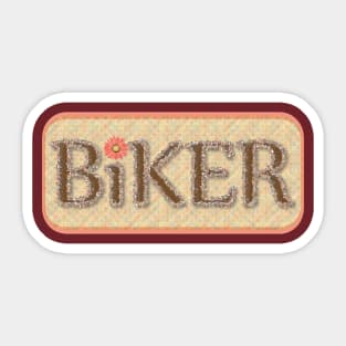 Brown Biker Text Sticker